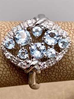 *Кольцо р.18 Голубой Топаз арт. R00459-203, (вес 3,9 г) - фото 335839 *Кольцо р.18 Голубой Топаз арт. R00459-203, (вес 3,9 г) - фото 335839