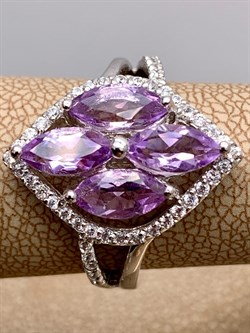 *КОЛЬЦО р.17,5 Аметист арт. R00632-303, (вес 4,56 г) - фото 335889 *КОЛЬЦО р.17,5 Аметист арт. R00632-303, (вес 4,56 г) - фото 335889