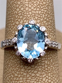 *КОЛЬЦО р.18 Голубой Топаз арт. R00226-123, (вес 3,13 г) - фото 335930 *КОЛЬЦО р.18 Голубой Топаз арт. R00226-123, (вес 3,13 г) - фото 335930