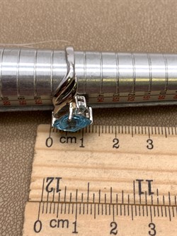 *КОЛЬЦО р.18 Голубой Топаз арт. R00230-310, (вес 4,58 г) - фото 335946