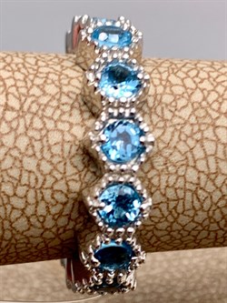 *КОЛЬЦО р.16,5 Голубой Топаз арт. R00203-651, (вес 4,88 г) - фото 335959