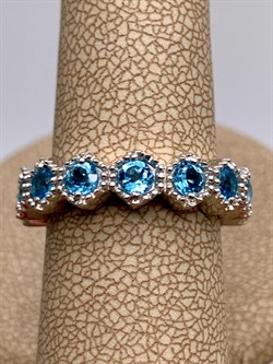 *КОЛЬЦО р.16,5 Голубой Топаз арт. R00203-651, (вес 4,88 г) - фото 335960
