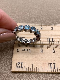 *КОЛЬЦО р.16,5 Голубой Топаз арт. R00203-651, (вес 4,88 г) - фото 335962