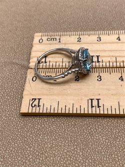 *КОЛЬЦО р.17,5 Голубой Топаз арт. R00106-701, (вес 3,1 г) - фото 336003