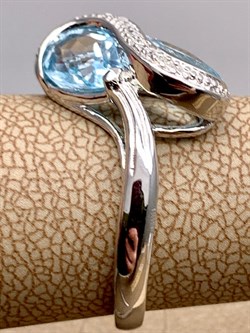 *КОЛЬЦО р.17,5 Голубой Топаз арт. R00159-963, (вес 4,38 г) - фото 336008 *КОЛЬЦО р.17,5 Голубой Топаз арт. R00159-963, (вес 4,38 г) - фото 336008