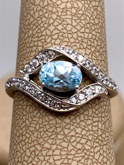 *КОЛЬЦО р.17,5 Голубой Топаз арт. R00101-925, (вес 2,43 г) - фото 336029 *КОЛЬЦО р.17,5 Голубой Топаз арт. R00101-925, (вес 2,43 г) - фото 336029