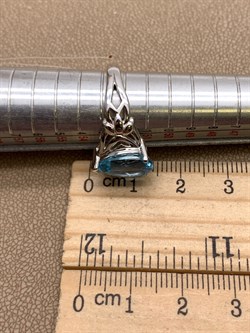 *Кольцо р.17 Голубой Топаз арт. R00197-175 Вес 4,12 г - фото 336035