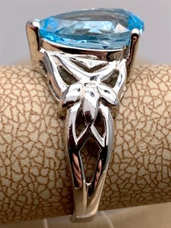 *Кольцо р.17 Голубой Топаз арт. R00197-175 Вес 4,12 г - фото 336038