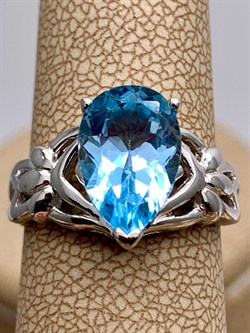 *Кольцо р.17 Голубой Топаз арт. R00197-175 Вес 4,12 г - фото 336039