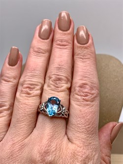 *Кольцо р.17 Голубой Топаз арт. R00197-175 Вес 4,12 г - фото 336040