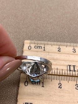 *Кольцо р.17 Голубой Топаз арт. R00197-175 Вес 4,12 г - фото 336041