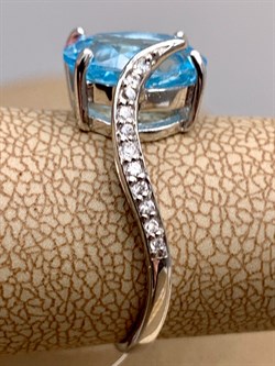 *КОЛЬЦО р.18 Голубой Топаз арт. R00104-400, (вес 3,16 г) - фото 336048 *КОЛЬЦО р.18 Голубой Топаз арт. R00104-400, (вес 3,16 г) - фото 336048