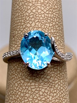 *КОЛЬЦО р.18 Голубой Топаз арт. R00104-400, (вес 3,16 г) - фото 336049 *КОЛЬЦО р.18 Голубой Топаз арт. R00104-400, (вес 3,16 г) - фото 336049