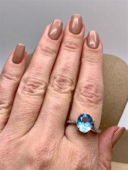 *КОЛЬЦО р.18 Голубой Топаз арт. R00104-400, (вес 3,16 г) - фото 336050 *КОЛЬЦО р.18 Голубой Топаз арт. R00104-400, (вес 3,16 г) - фото 336050