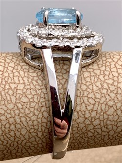 *КОЛЬЦО р.17,5 Голубой Топаз арт. R00196-114, (вес 5,02 г) - фото 336058 *КОЛЬЦО р.17,5 Голубой Топаз арт. R00196-114, (вес 5,02 г) - фото 336058