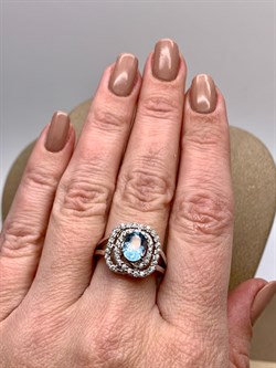 *КОЛЬЦО р.17,5 Голубой Топаз арт. R00196-114, (вес 5,02 г) - фото 336060 *КОЛЬЦО р.17,5 Голубой Топаз арт. R00196-114, (вес 5,02 г) - фото 336060