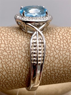 *Кольцо р.17,5 Голубой Топаз арт. R00134-441 Вес 3,49 г - фото 336068 *Кольцо р.17,5 Голубой Топаз арт. R00134-441 Вес 3,49 г - фото 336068
