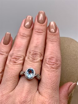 *Кольцо р.17,5 Голубой Топаз арт. R00134-441 Вес 3,49 г - фото 336070 *Кольцо р.17,5 Голубой Топаз арт. R00134-441 Вес 3,49 г - фото 336070