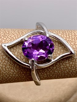 *Кольцо р.18 Аметист арт. R00187-282 вес 4,81 г - фото 336196