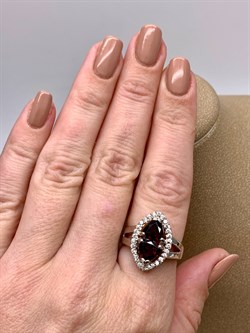 *КОЛЬЦО р.18 Гранат арт. R00215-321, (вес 6,1 г) - фото 336376