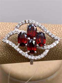 *Кольцо р.18 Гранат арт. R00372-295, (вес 4,49 г) - фото 336465