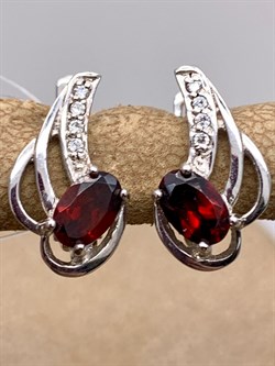 *СЕРЬГИ Гранат арт. E00009-711, (вес 2,65 г) - фото 336887