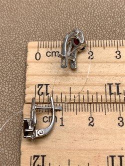 *СЕРЬГИ Гранат арт. E00009-711, (вес 2,65 г) - фото 336890