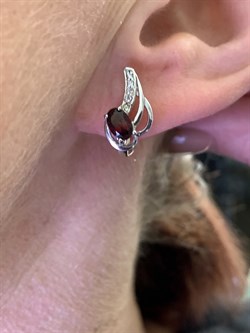 *СЕРЬГИ Гранат арт. E00009-711, (вес 2,65 г) - фото 336892