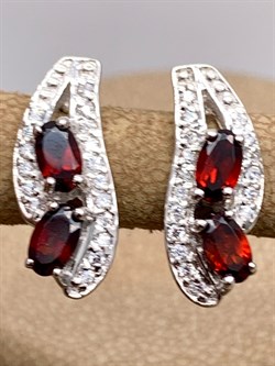 *Серьги Гранат арт. E00616-486 вес 3,43 г - фото 336926 *Серьги Гранат арт. E00616-486 вес 3,43 г - фото 336926