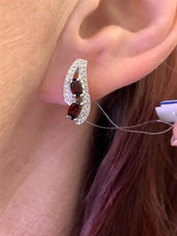 *Серьги Гранат арт. E00616-486 вес 3,43 г - фото 336927 *Серьги Гранат арт. E00616-486 вес 3,43 г - фото 336927