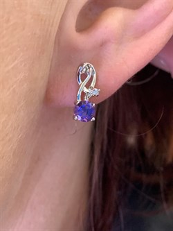 *Серьги Аметист арт. E00025-598 Вес 2,84 г - фото 336965