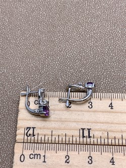 *Серьги Аметист арт. E00025-598 Вес 2,84 г - фото 336967