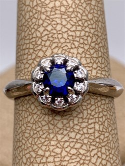 *Кольцо р.17,5 Сапфир иск арт. 01-2163/0ГТС-00-683 вес 3,19 г - фото 337006