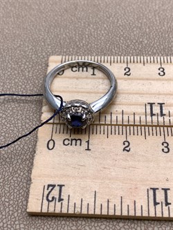 *Кольцо р.17,5 Сапфир иск арт. 01-2163/0ГТС-00-683 вес 3,19 г - фото 337009