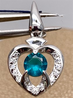 *Подвеска Сердце иск Топаз Лондон арт. 03-0918/ЮСТЛ-00-469 вес 1,95 г - фото 337024