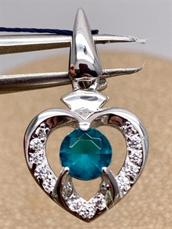 *Подвеска Сердце иск Топаз Лондон арт. 03-0918/ЮСТЛ-00-469 вес 1,95 г - фото 337025