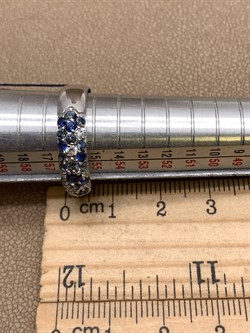 *Кольцо р.18 Сапфир иск арт. 01-1676/0КЦ3-00-233 вес 3,36 г - фото 337044