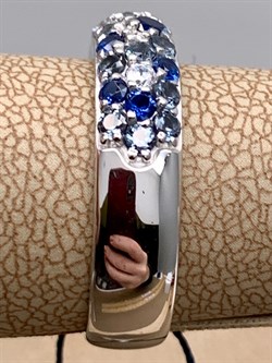 *Кольцо р.18 Сапфир иск арт. 01-1676/0КЦ3-00-233 вес 3,36 г - фото 337047