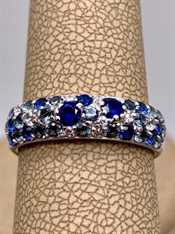 *Кольцо р.18 Сапфир иск арт. 01-1676/0КЦ3-00-233 вес 3,36 г - фото 337048