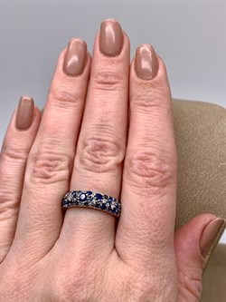 *Кольцо р.18 Сапфир иск арт. 01-1676/0КЦ3-00-233 вес 3,36 г - фото 337049