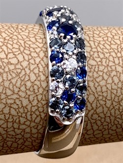 *Кольцо р.19 Сапфир иск арт. 01-1676/0КЦ3-00-539 вес 3,54 г - фото 337057