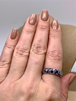 *Кольцо р.19 Сапфир иск арт. 01-1676/0КЦ3-00-539 вес 3,54 г - фото 337059