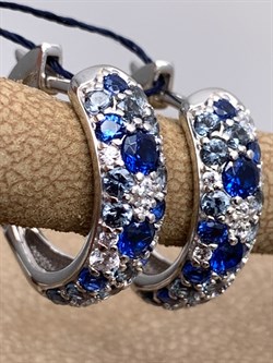 *Серьги Конго Сапфир иск арт. 02-1676/0КЦ3-00-561 вес 4,74 г - фото 337062