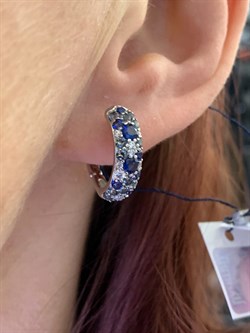 *Серьги Конго Сапфир иск арт. 02-1676/0КЦ3-00-561 вес 4,74 г - фото 337064