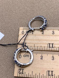 *Серьги Конго Сапфир иск арт. 02-1676/0КЦ3-00-561 вес 4,74 г - фото 337065