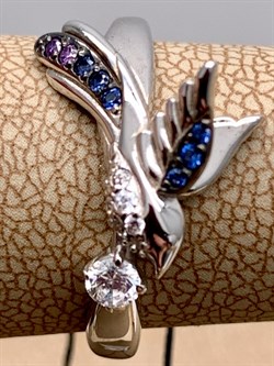 *Кольцо р.17,5 Колибри Фианит арт. 01-1991/КЦ11-00-383 вес 2,62 г - фото 337078 *Кольцо р.17,5 Колибри Фианит арт. 01-1991/КЦ11-00-383 вес 2,62 г - фото 337078