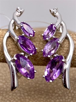 *СЕРЬГИ Аметист арт. E00067-943, (вес около 4,19 г) - фото 337096
