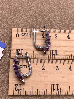 *СЕРЬГИ Аметист арт. E00067-943, (вес около 4,19 г) - фото 337097