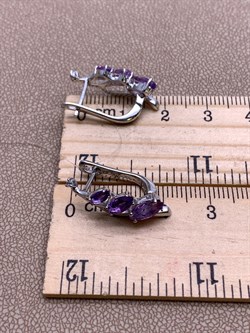 *СЕРЬГИ Аметист арт. E00067-943, (вес около 4,19 г) - фото 337098