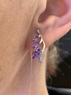 *СЕРЬГИ Аметист арт. E00067-943, (вес около 4,19 г) - фото 337099